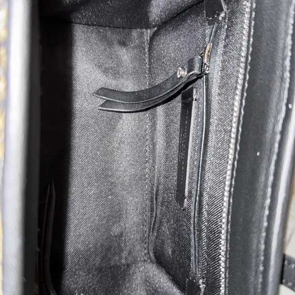 NWT Gianni Chiarini tweed small tote in black/tan, detachable adjustable strap - Picture 9 of 10